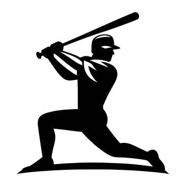 Çitler için Sallan Beyzbol Silueti İllüstrasyonu