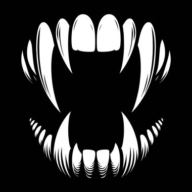 Korkunç Diş Ağzı Hayvan Canavarı Korkunç Cadılar Bayramı Tasarımı