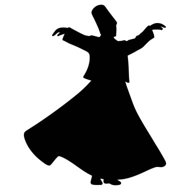 Dönen Derviş 'in Silueti Meditasyon İslami Sufi Dansı