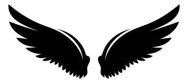 Siyah beyaz kanatların stilize edilmiş bir tasviri. Yaratıcı çabalarına biraz özgürlük ve fantezi katmak için mükemmel..