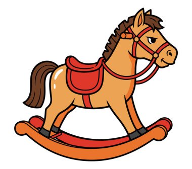 Classic Wooden Rocking Horse Toy for Childrens Playtime and Nostalgic Fun