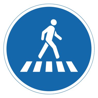 Yaya geçişi Güvenlik İşareti Belirlenmiş Yürüyüş Yolu ve Trafik Farkındalığı Bildirimi