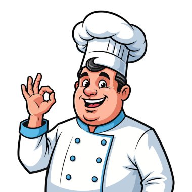 Mutlu Aşçı Harika Bir Tamam İşareti Veriyor Kocaman Gülümseyerek