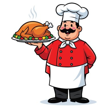 Yetenekli Aşçı gururla sunar Mükemmel Kızarmış Altın Kahverengi Hindi Şöleni