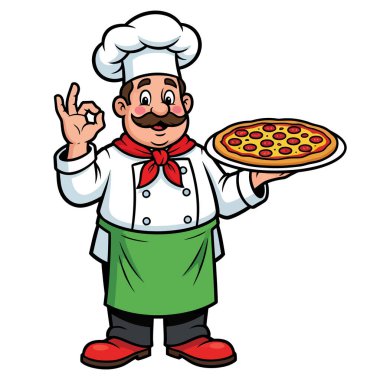 Dost Canlısı Şef, Lezzetli Pepperoni Pizzasını Yemeye Hazır Sunar