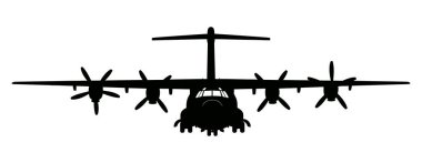 Dört Motorlu Ağır Turboprop Nakliye Aracının Silueti