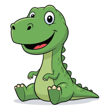 Mutlu Oturan Şirin Bebek Dinozor Çizgi Filmi