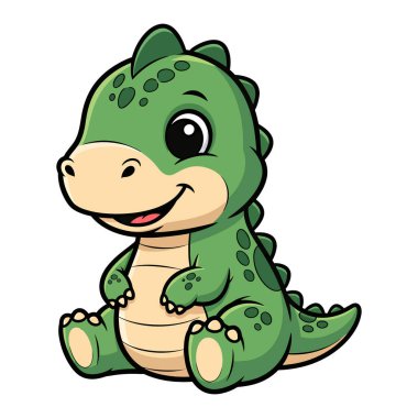 Sevimli Bebek Dinozor Çizgi Filmi Mutlu Oturuyor