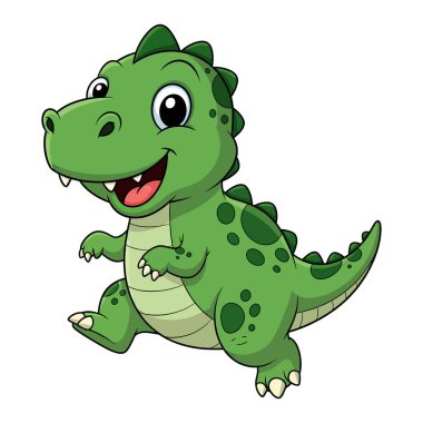 Çocuklar için Sevimli Karikatür Dinozor Karakteri