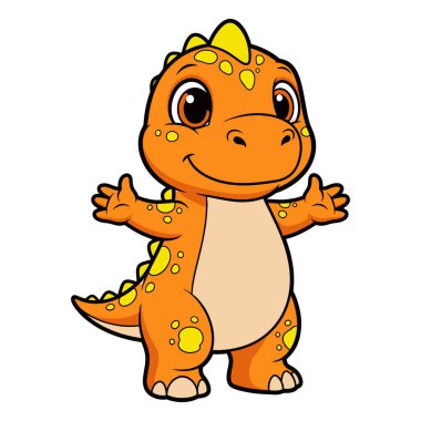 Sarı Noktalı Şirin Turuncu Dinozor Çizgi Filmi Karakteri