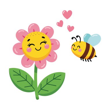 Şirin Çiçek ve Kalpli Arı Üzerlerinde Yüzüyor