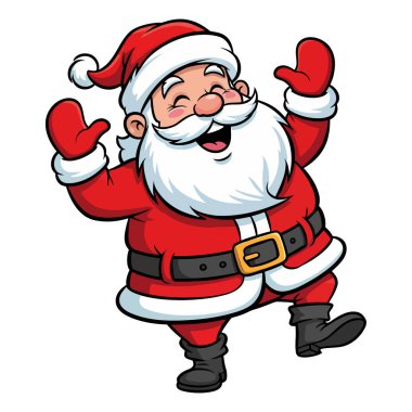 Neşeli Noel Baba, neşeyle dans ediyor.