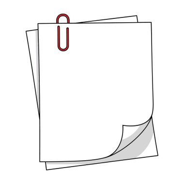 Beyaz Kağıt Yığını Bir Kırmızı Kağıtla Bir arada Tutuluyor