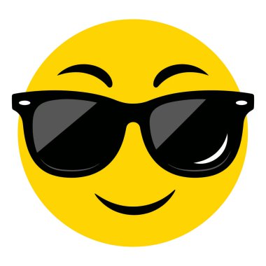 Güneş gözlüklü havalı Emoji Gülümsüyor