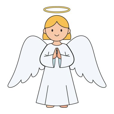 Açık Kanatlı Serene Angelic bir figür Ve altın bir Halo Parlayan İlahi Barış ve ilahi lütuf