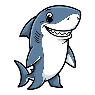 Büyük Gülümseyen ve Arkadaşça Davranışları Çocuklar İçin İdeal Çizgi Film Köpekbalığı Karakteri
