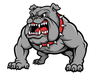 Saldırgan Bulldog maskotu Çivilenmiş Yakalı Eyleme ve Rekabete Hazır