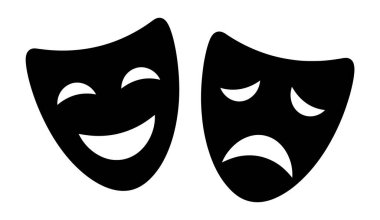 İnsani duyguların ikilemi teatral maskelerle temsil edilir. Mutluluk ve keder gösterilir.