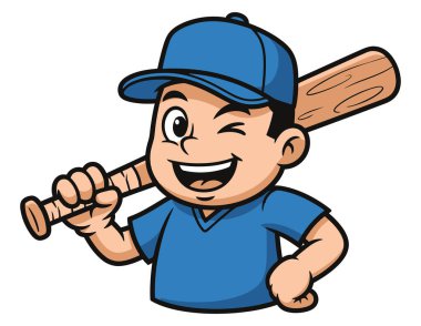 Beyzbol sopası olan genç bir oyuncu maça hazır sporu seven yetenekli bir sporcu.