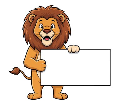 Dost Canlısı Çizgi Film Aslanı Karakteri Mesajınız İçin Boş İşaret Veriyor