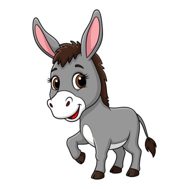 Şirin Çizgi Film Eşeği Ayakta Duruyor ve Yürüyor Ayrı Hayvanlar