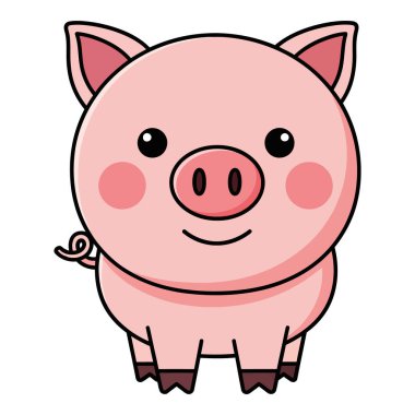 Şirin Domuzcuk Önden Bakış Sevimli Çiftlik Hayvanları İzole Edildi