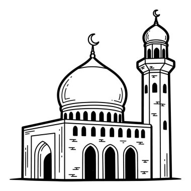 Uzun Minare Mimarisi İzole edilmiş Tarihi İslam Camii