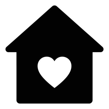 Beyaz arka planda izole edilmiş kalp şekilli siluet.