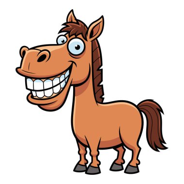 çizgi film mutlu gülümseme mutlu ve komik at