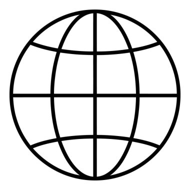 küresel ağ simgesi. Beyaz arkaplanda izole edilmiş web tasarımı için küresel vektör simgesi