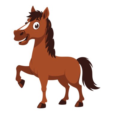 Tek bacaklı Mutlu Kahverengi At Tek bacaklı