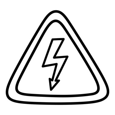 Şimşek Yıldırımı Tehlike Sembollü Elektrik Tehlike Uyarı İşaret Sembolü
