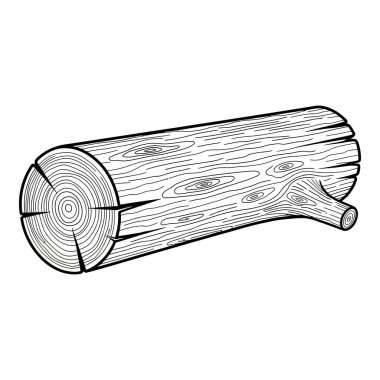 Knots ve Branch Stump İllüstrasyonlu Gerçekçi Ahşap Günlük