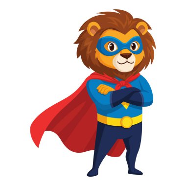 Renkli Kostümlü Cesur Süper Kahraman Aslan Maceraları