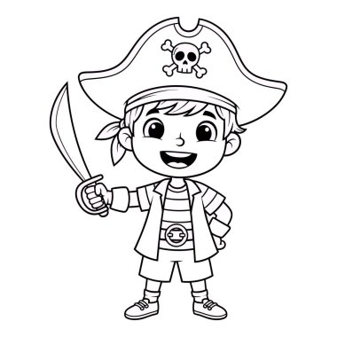 Tapılası Korsan Çocuk Maceraya Hazır Kılıç Tutuyor