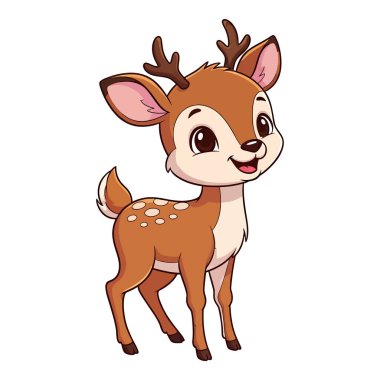 Sevimli Genç Fawn Bir Ormanda Gururla Duruyor