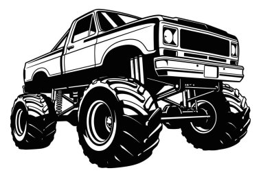 Patikalarda Kükreyen Ağır Lastikleri Olan Güçlü Offroad Aracı