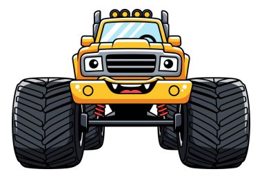 Muhteşem Çizgi Film Canavarı Kamyonu Büyük Lastikleri Maceraya Hazır