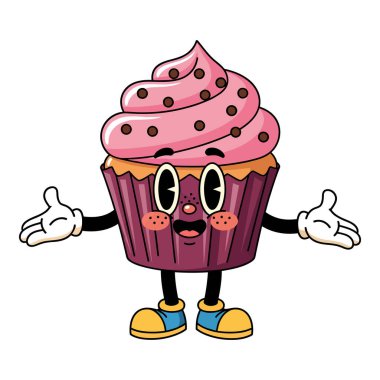 Cazibeli Cupcake Karakteri Dostane bir selamlama