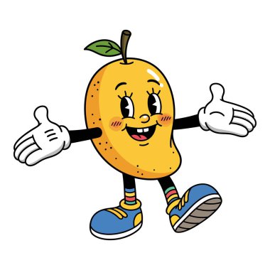 Kolları ve Ayakkabıları Açık Retro Biçimli Mango Karakteri