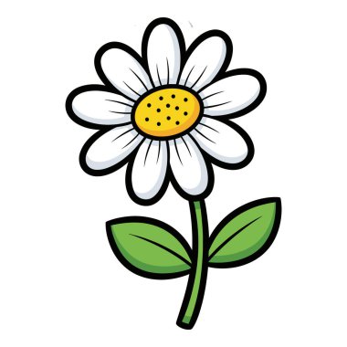 Yeşil yaprakları ve kökü olan basit bir karikatür.