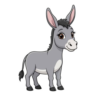 Sevimli Bebek Eşek Koca Kulaklı ve Tatlı Gözlü Gururla duruyor