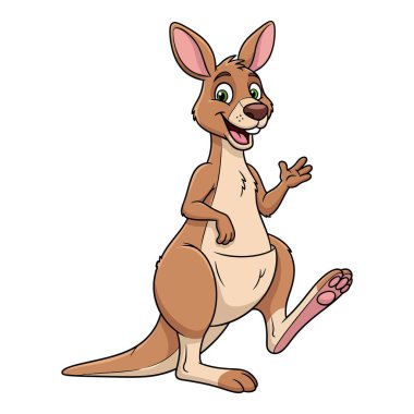 Mutlu Kanguru Dalgalanması Gülümseyerek Merhaba