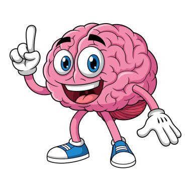 Kafasında ampul olan ve parmağıyla işaret eden çizgi film karakteri.