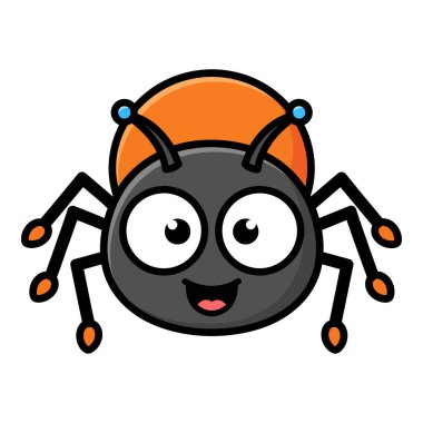 Büyük Gözlü ve Mutlu Gülümseyen Çizgi Roman Örümcek Böceği