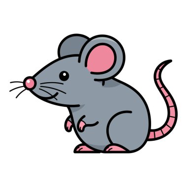 Pembe Kulaklı ve Kuyruklu Şirin Küçük Gri Fare