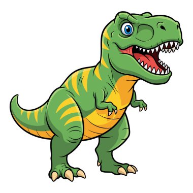 Kükreyen Yeşil Tyrannosaurus Rex Dinazor Büyük Dişler Açık Ağız