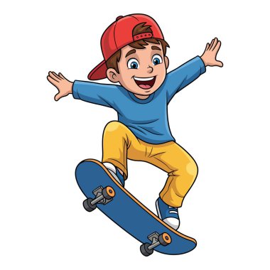 Heyecanlı genç çocuk kaykay yaparken müthiş bir numara yapıyor.