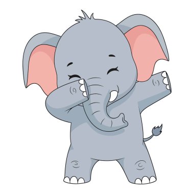 Şirin Fil Bebek Dans Ediyor Sevimli Hayvan Sanatı Pozu Veriyor