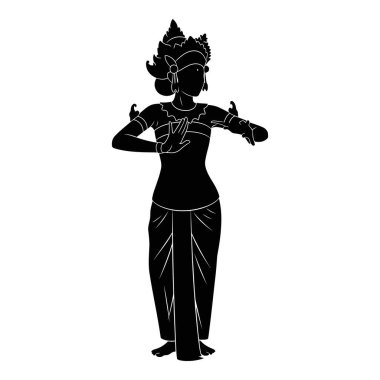 Geleneksel Dans Eden Kadın Silueti Özenle hazırlanmış bir Başlık ve Kıyafet içinde